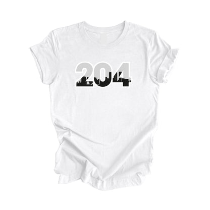 204 Winnipeg Manitoba Canada Area Code City Skyline Gift - Unisex T-Shirt - Inspired X