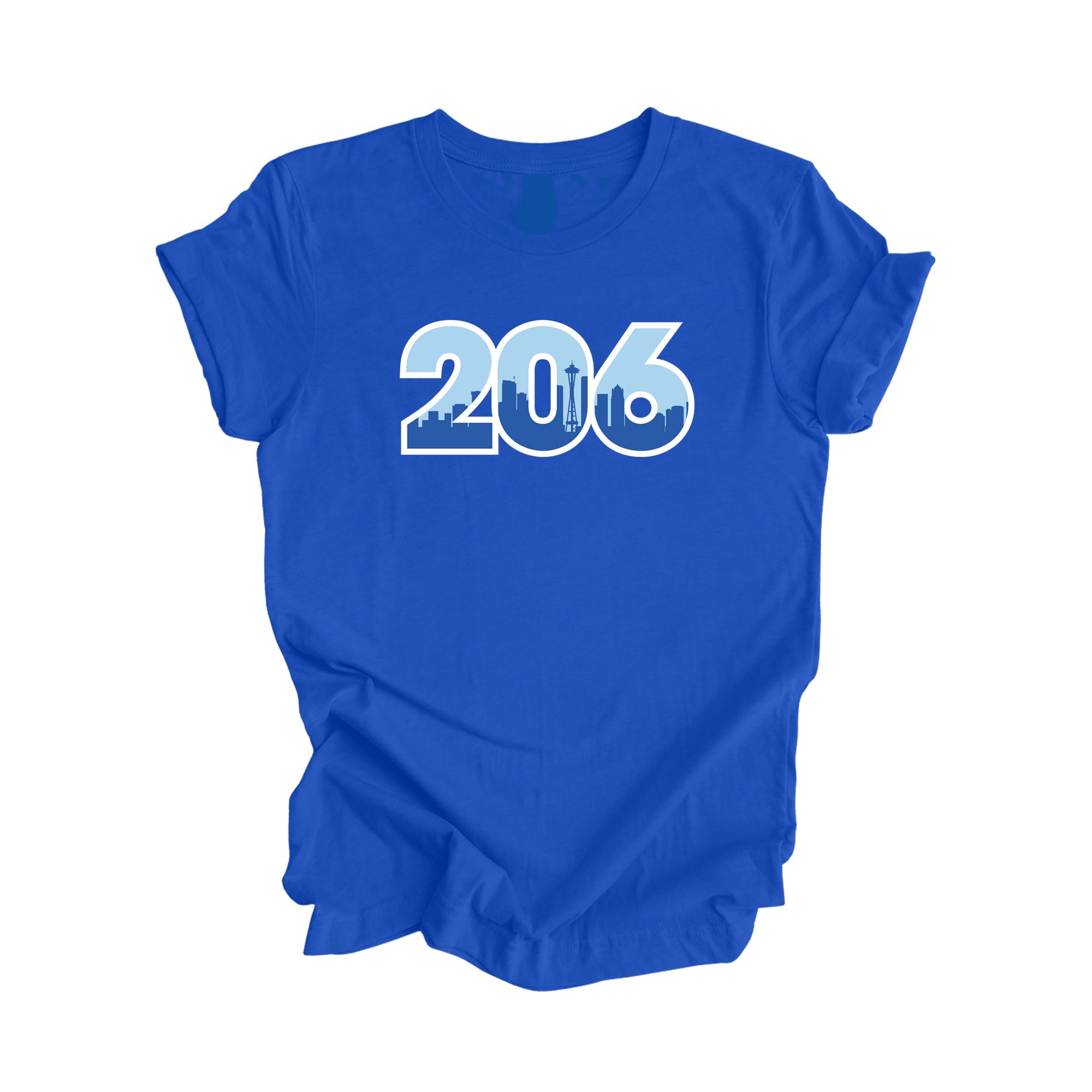206 Seattle Washington USA Area Code City Skyline Gift - Unisex T-Shirt - Inspired X