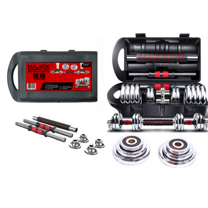 Cast Iron Adjustable Dumbbell Set with Barbell Bar Connector