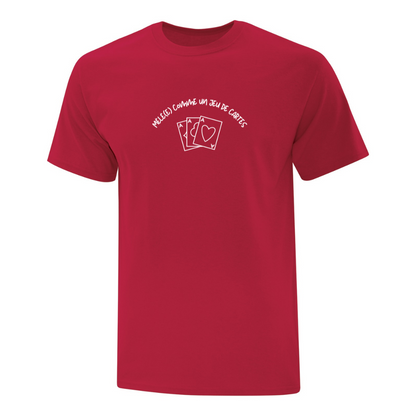 T-shirt "Mêlé(e) Comme Un Jeu De Cartes" brodé