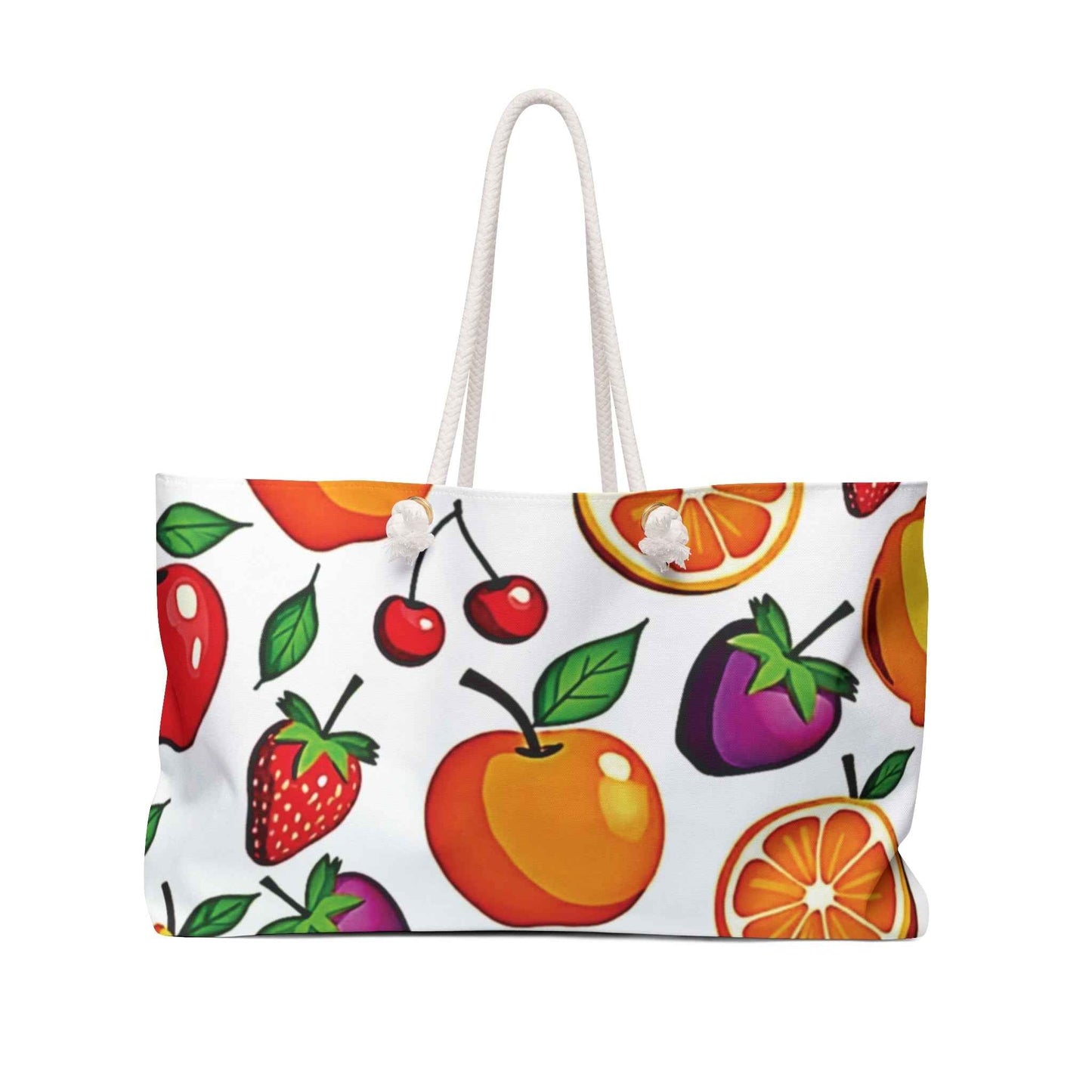 Colorful Fruit Pattern Weekender Bag| Citrus Cherry Strawberry Tote| Beach tote bag| Large Tote| mom tote| Gift for mom