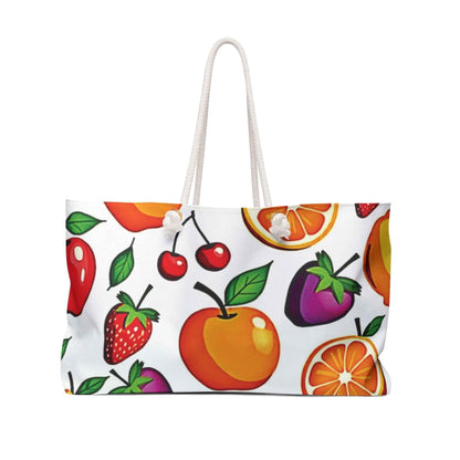 Colorful Fruit Pattern Weekender Bag| Citrus Cherry Strawberry Tote| Beach tote bag| Large Tote| mom tote| Gift for mom