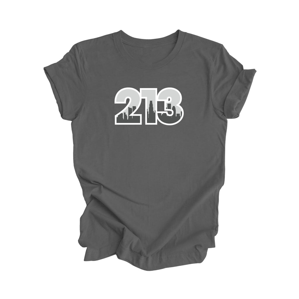 213 Los Angeles California USA Area Code City Skyline Gift - Unisex T-Shirt - Inspired X