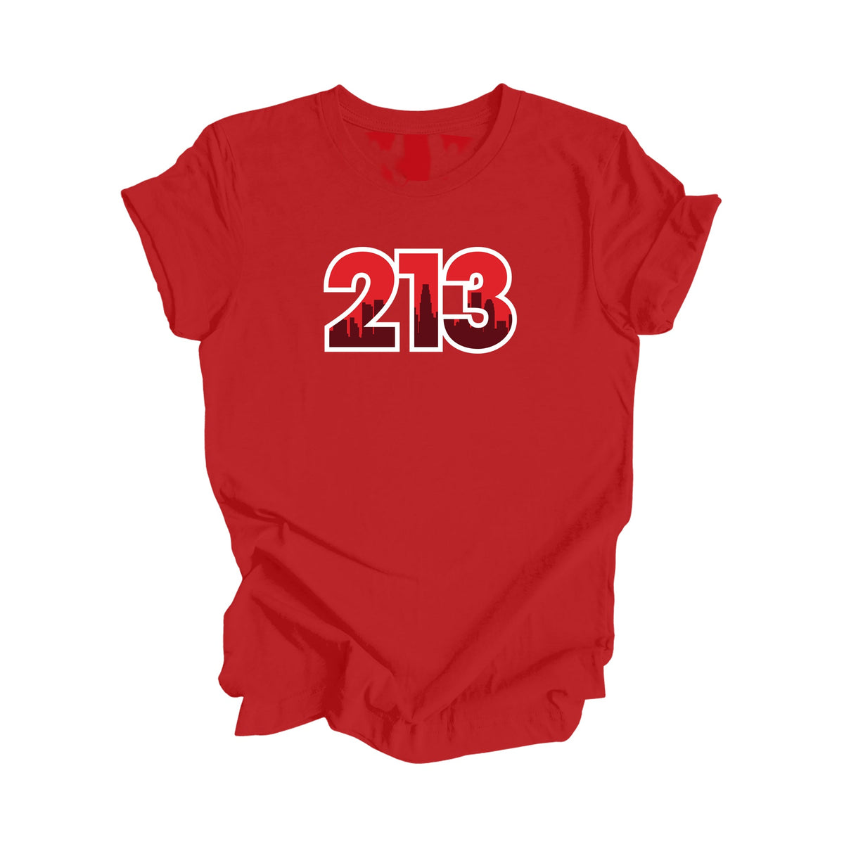 213 Los Angeles California USA Area Code City Skyline Gift - Unisex T-Shirt - Inspired X