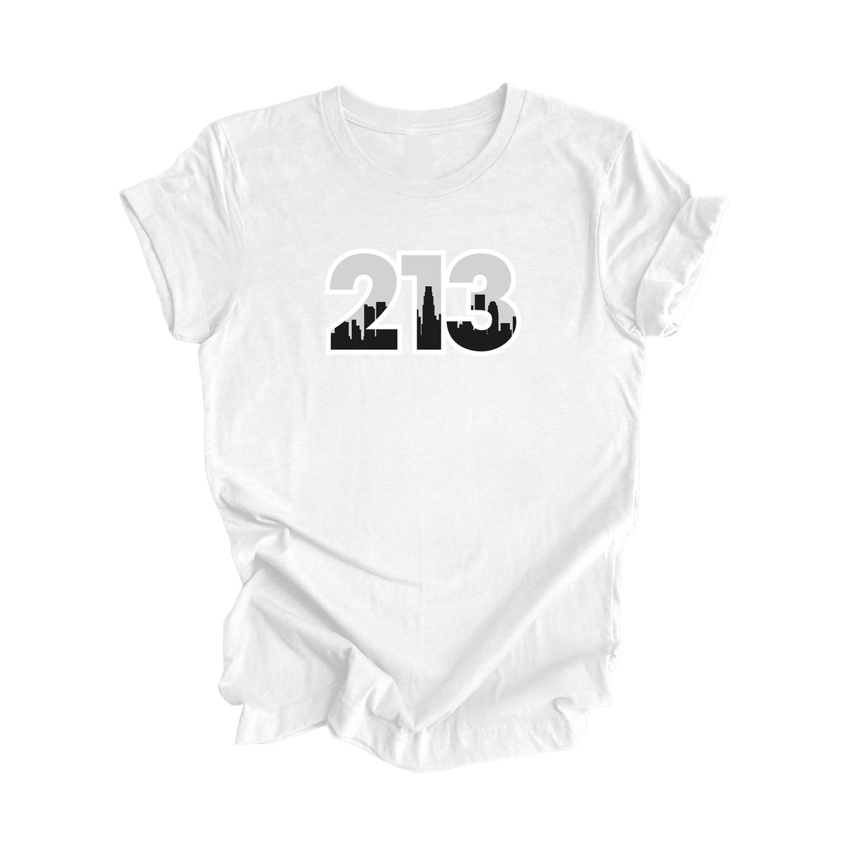 213 Los Angeles California USA Area Code City Skyline Gift - Unisex T-Shirt - Inspired X