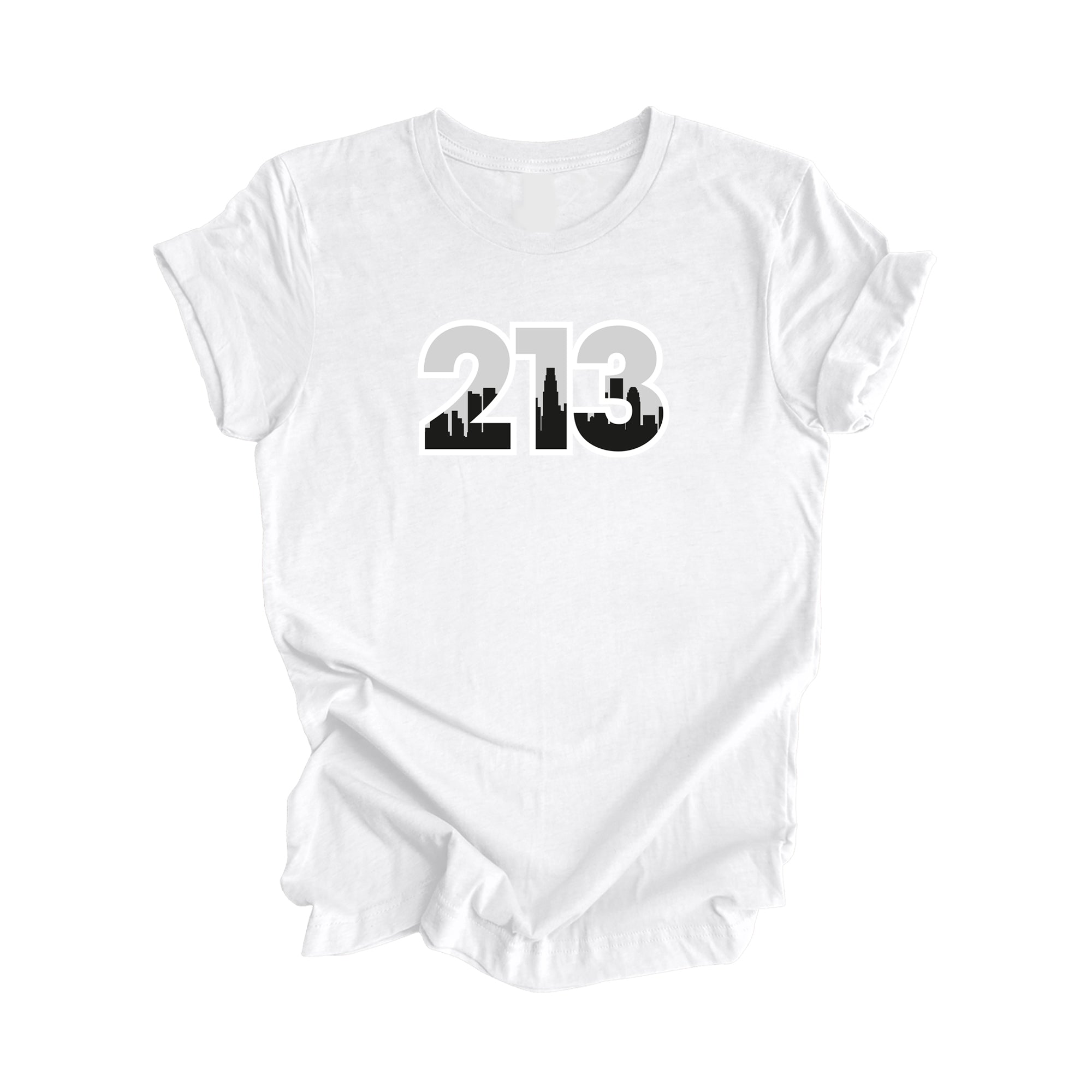 213 Los Angeles California USA Area Code City Skyline Gift - Unisex T-Shirt - Inspired X