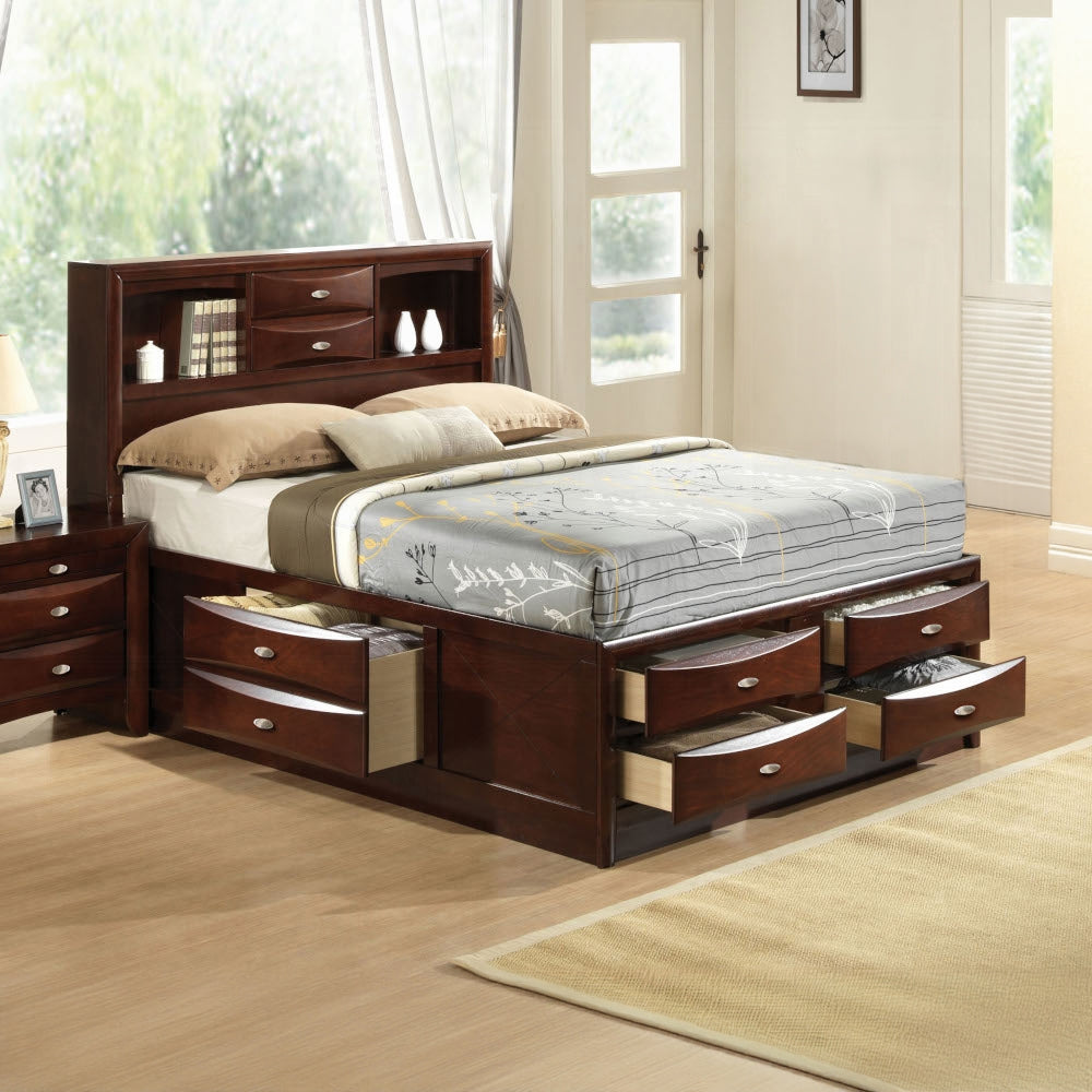 Neend Multi Drawer Storage Platform Bed - Espresso