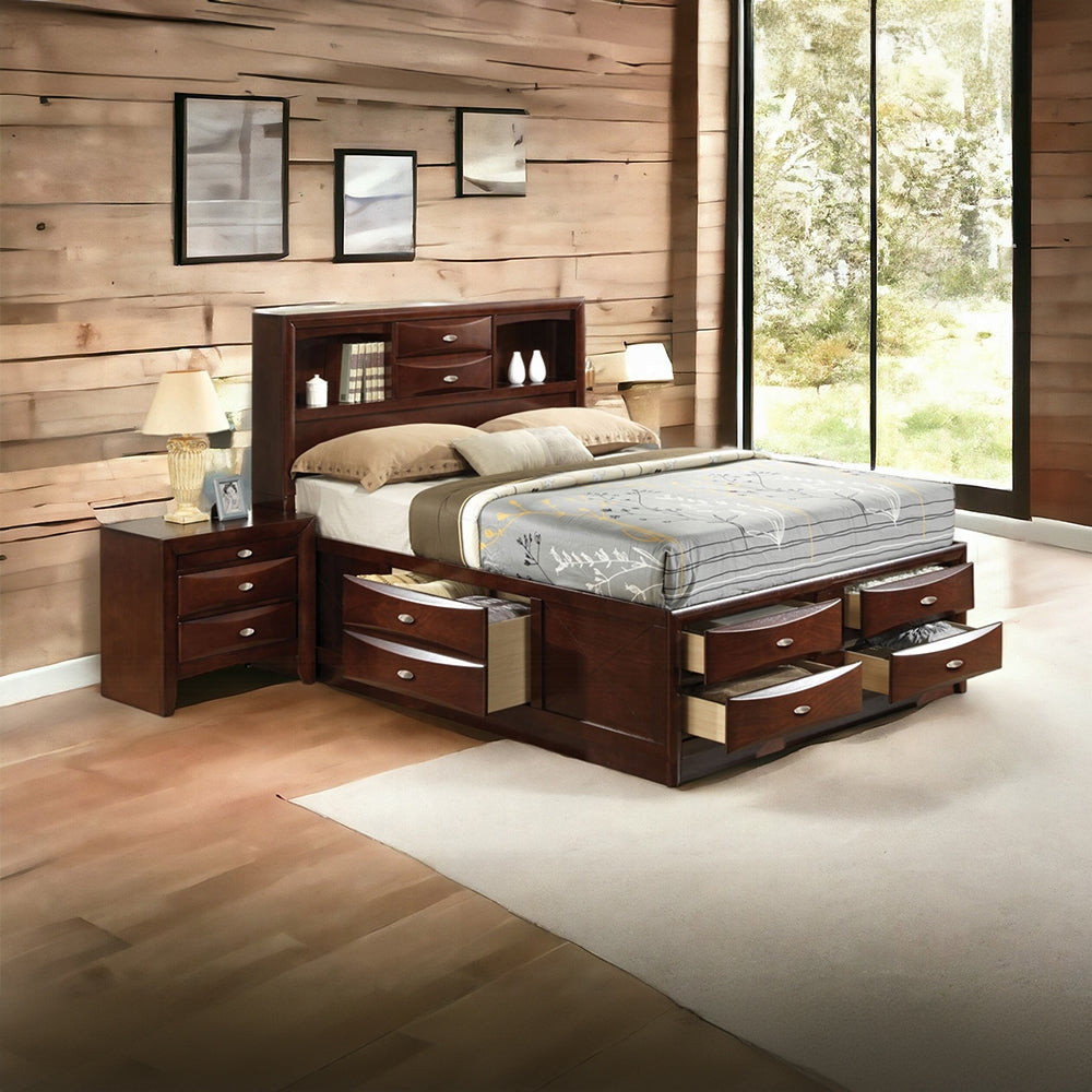 Neend Multi Drawer Storage Platform Bed - Espresso
