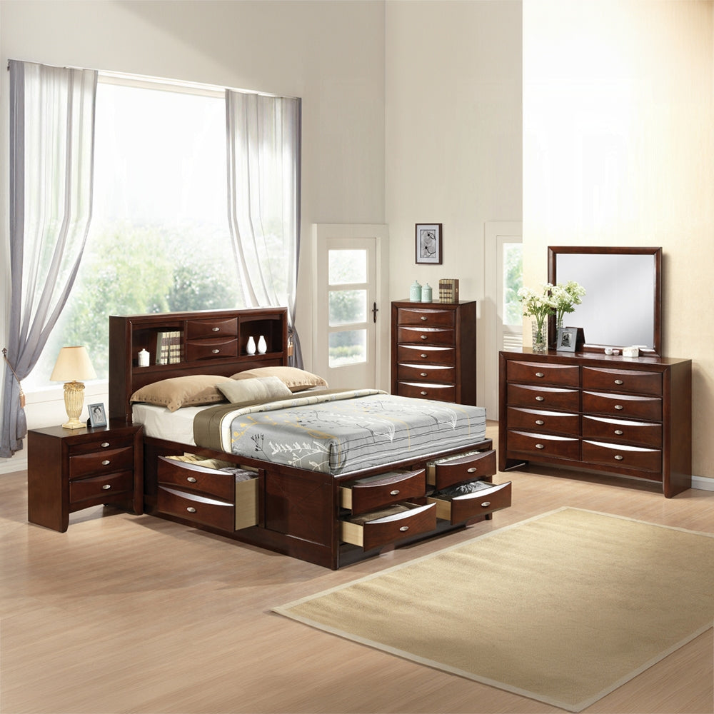 Neend Multi Drawer Storage Platform Bed - Espresso