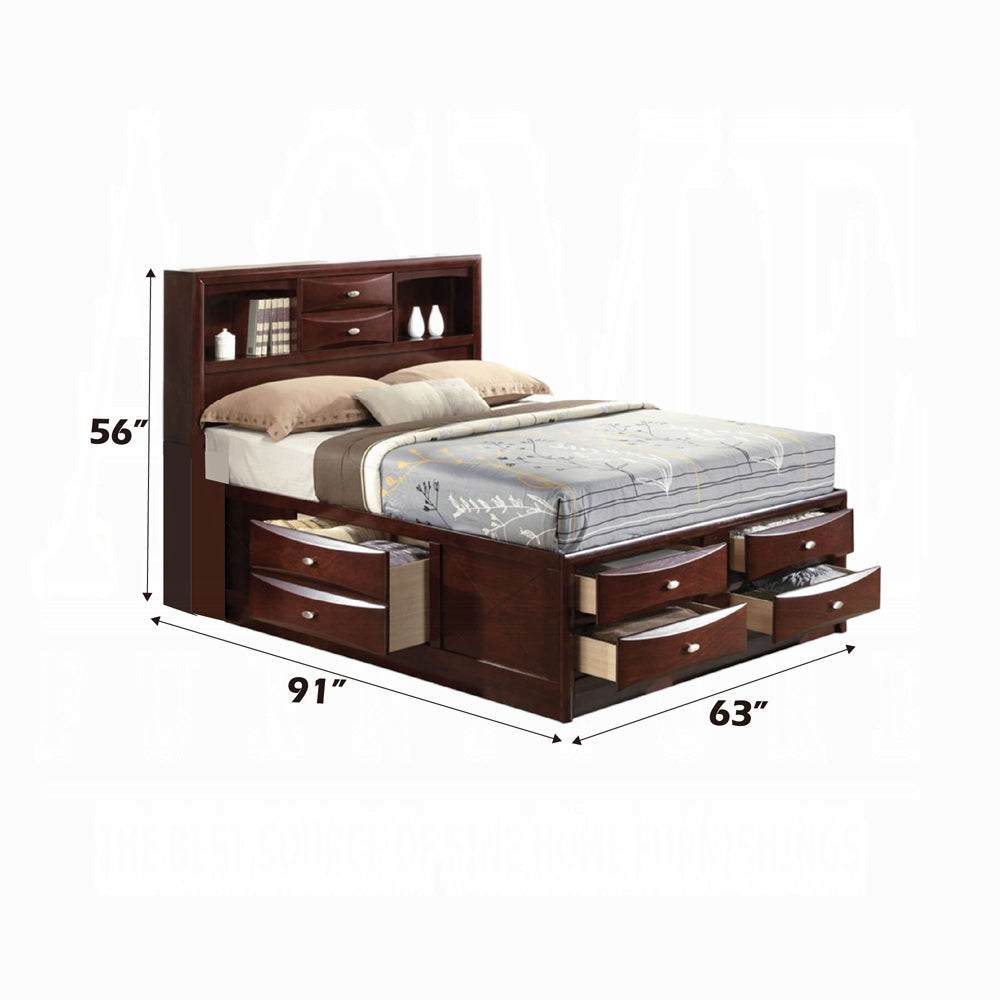 Neend Multi Drawer Storage Platform Bed - Espresso