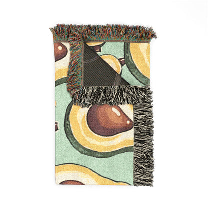 Avocado Pattern Woven Blanket – Cozy Decorative Throw for Kitchen, Living Room & Gifts