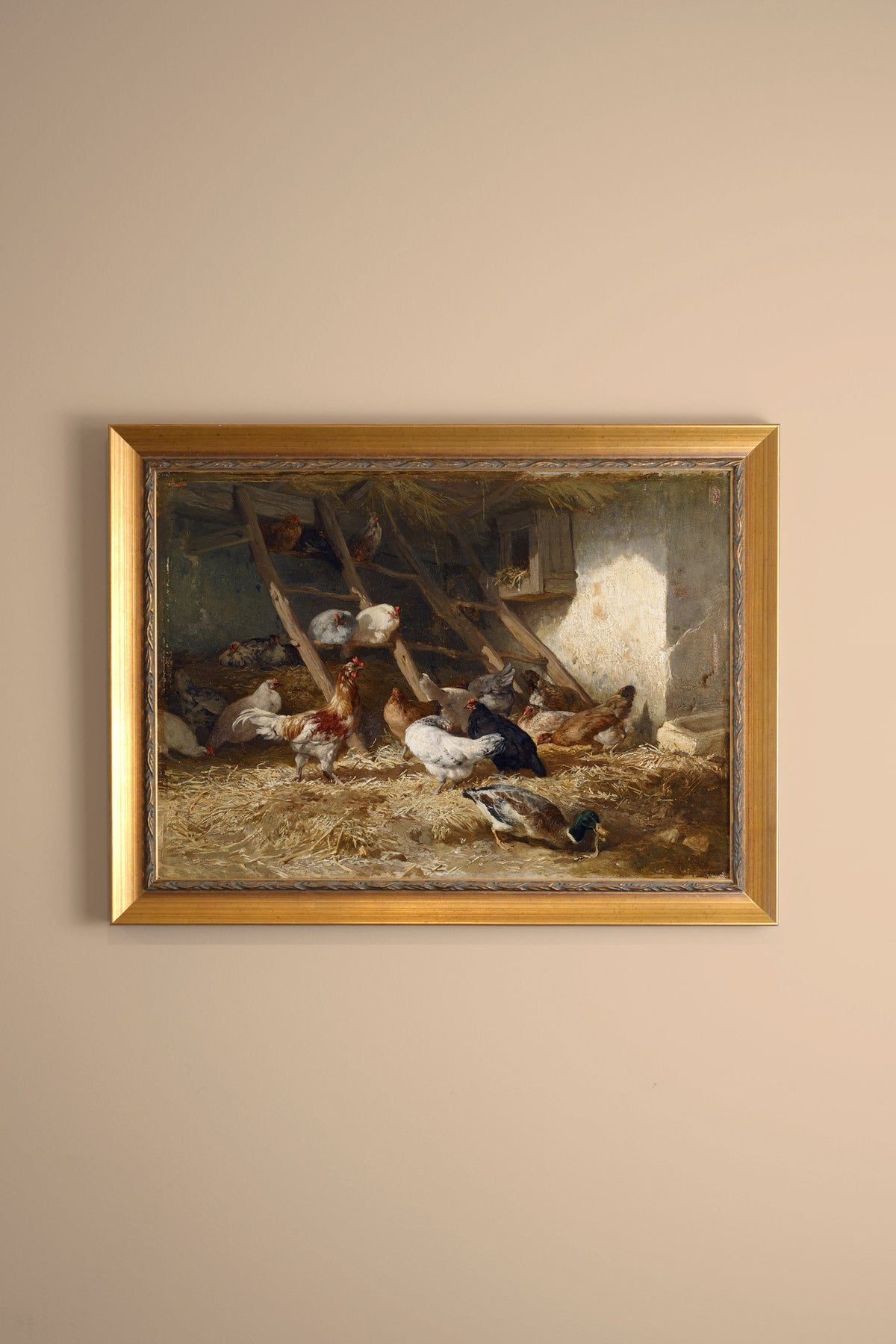 ÉVEIL DE LA FERME, CADRE VINTAGE OR