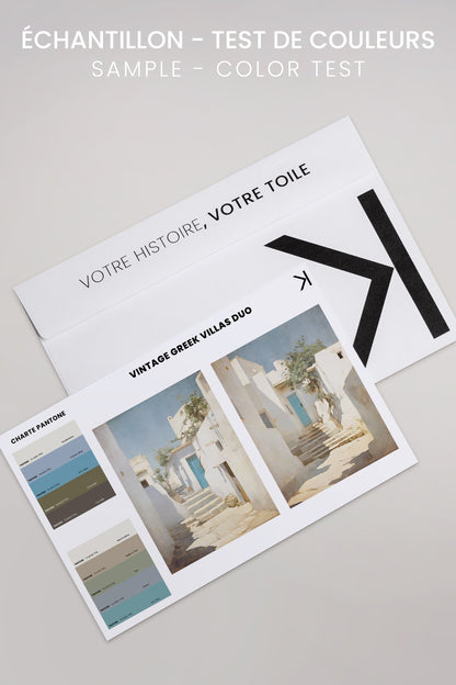 COMBINAISON VINTAGE GREEK VILLAS (2 Oeuvres sur toile étirée)