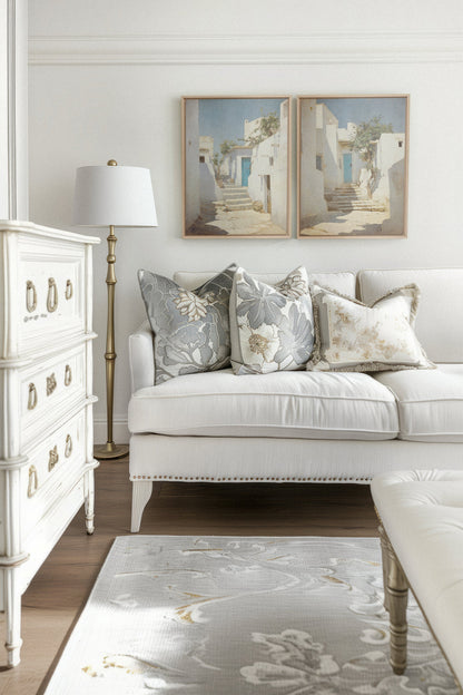 COMBINAISON VINTAGE GREEK VILLAS (2 Oeuvres sur toile étirée)