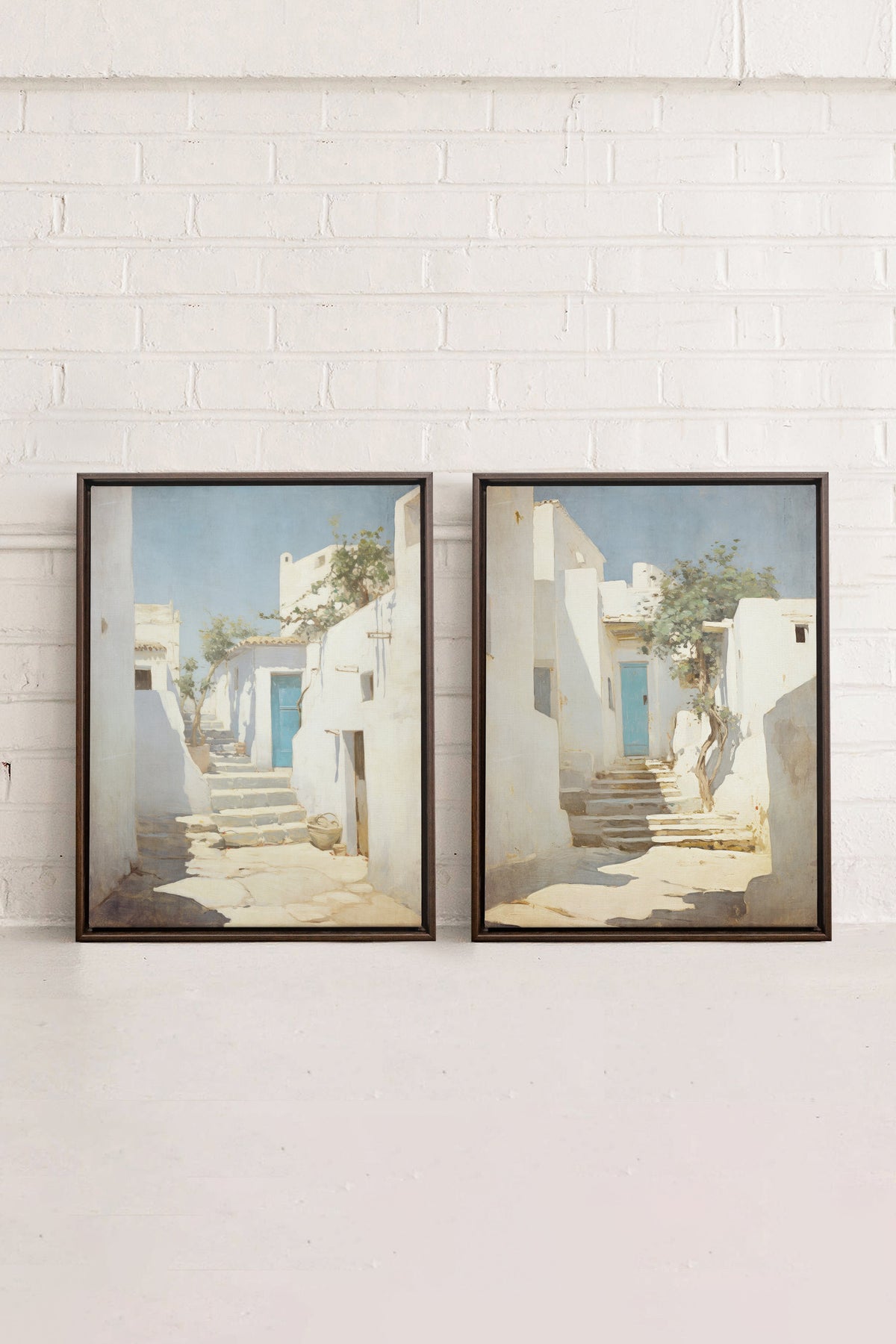 COMBINAISON VINTAGE GREEK VILLAS (2 Oeuvres sur toile étirée)