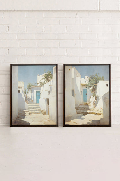 COMBINAISON VINTAGE GREEK VILLAS (2 Oeuvres sur toile étirée)