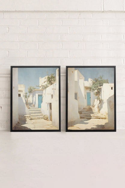 COMBINAISON VINTAGE GREEK VILLAS (2 Oeuvres sur toile étirée)