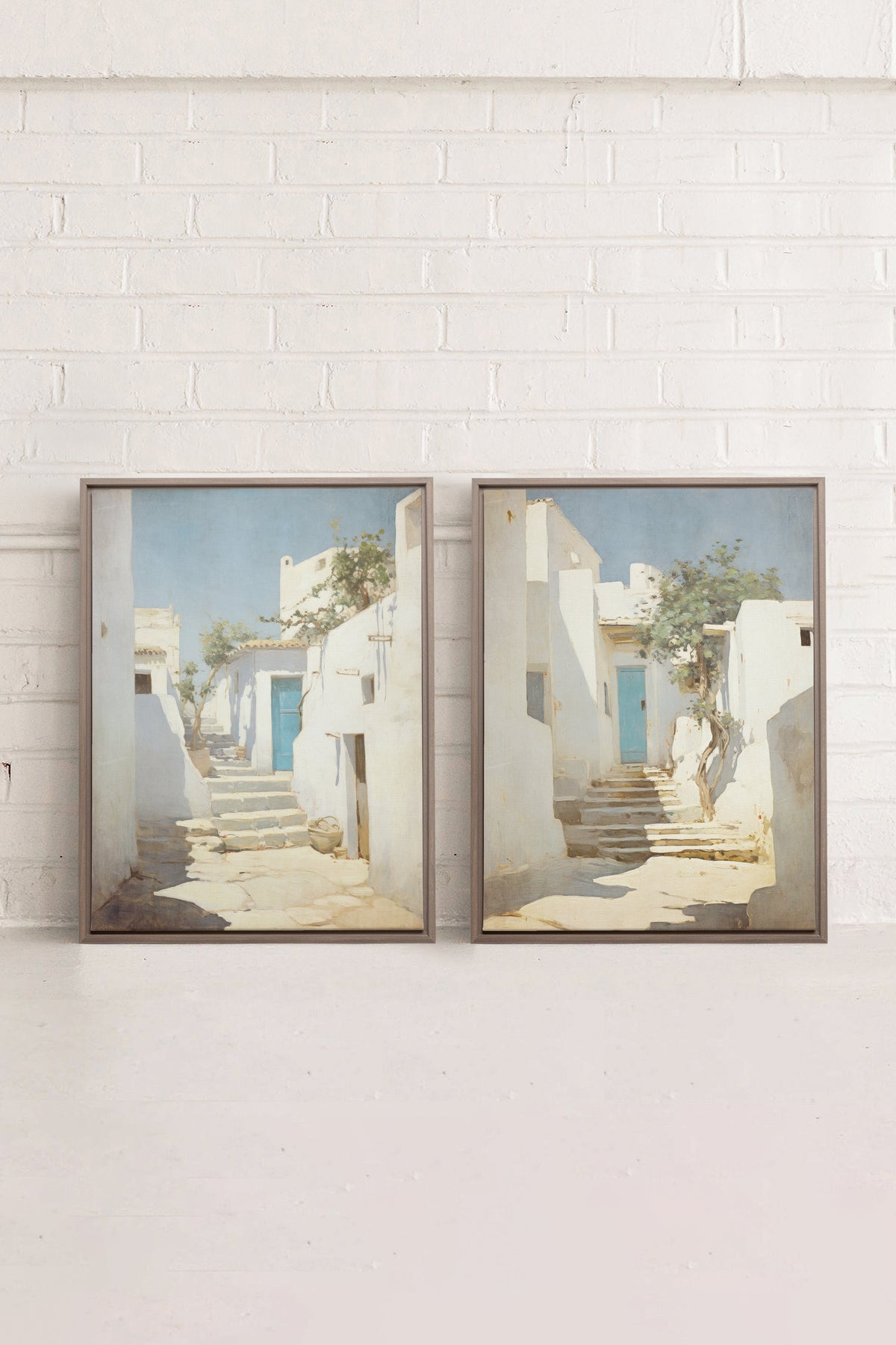 COMBINAISON VINTAGE GREEK VILLAS (2 Oeuvres sur toile étirée)