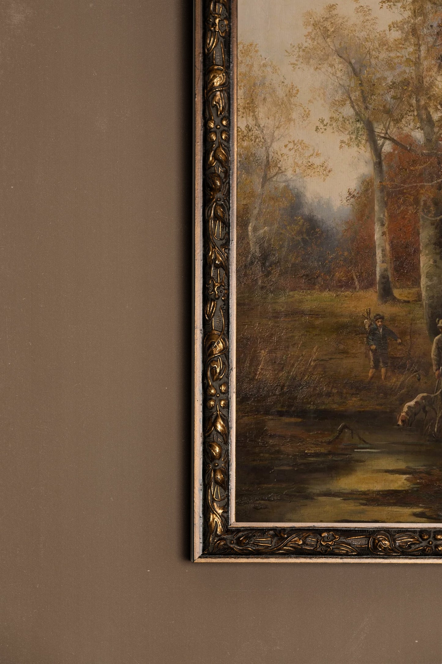 SOUS LES ARBRES DORÉS, CADRE VINTAGE BRONZE