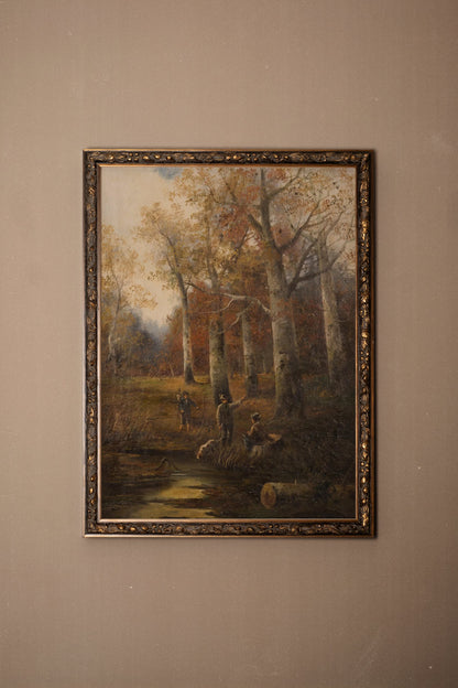 SOUS LES ARBRES DORÉS, CADRE VINTAGE BRONZE