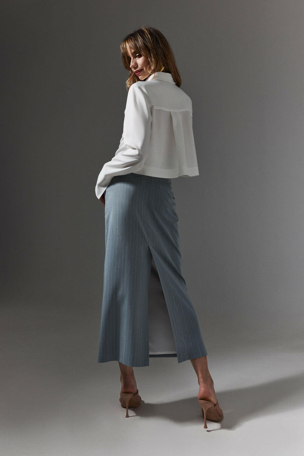 Satin long sleeve shirt