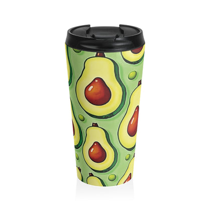 Avocado Pattern Stainless Steel Travel Mug — Reusable Insulated Coffee Tumbler
