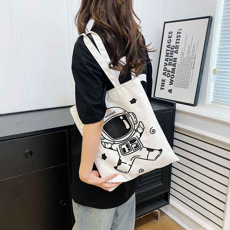 Student Commuter Shoulder Casual Tote Bag For Class