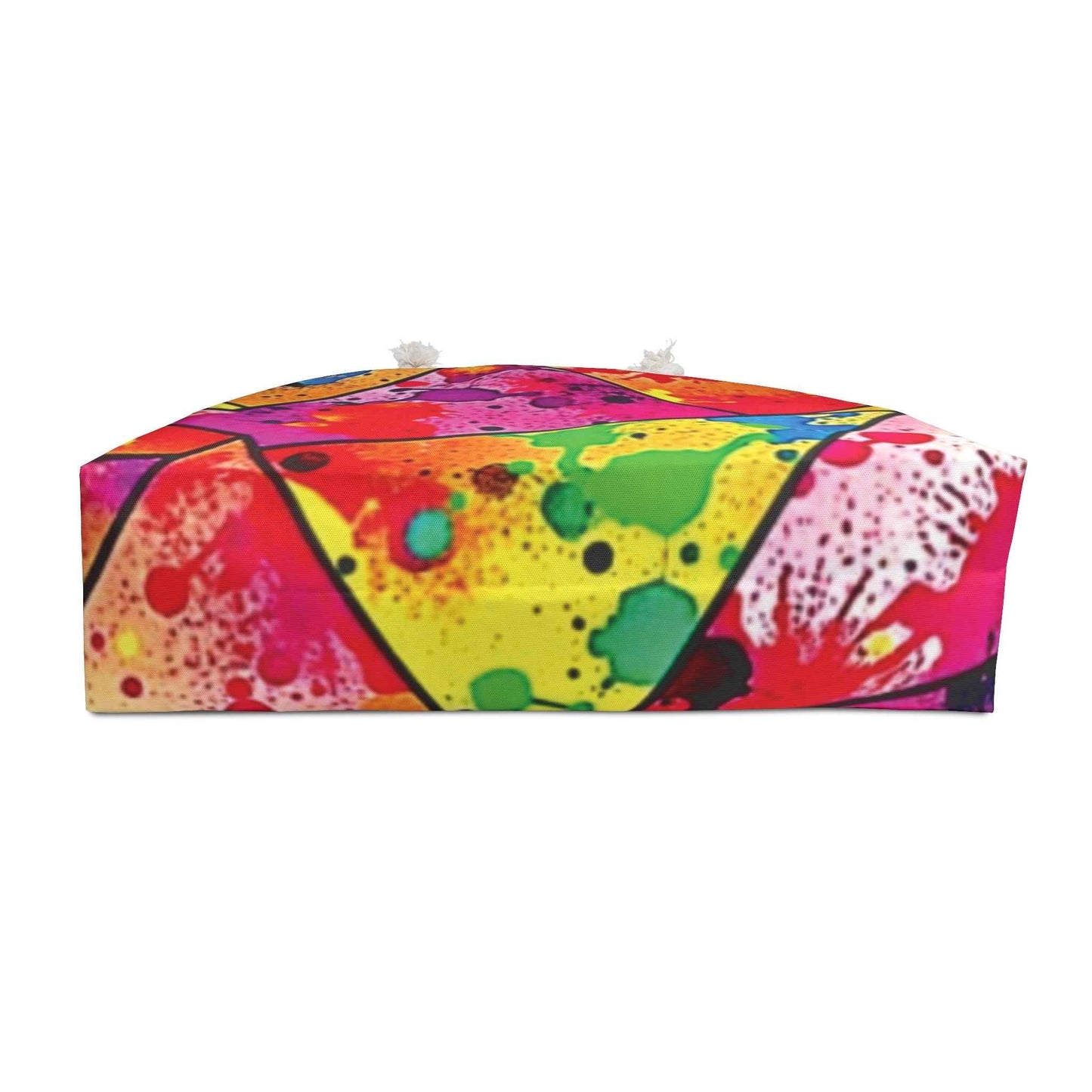 Colorful Geometric Paint Splatter Weekender Bag | Vibrant Travel Tote | Large Tote Bag