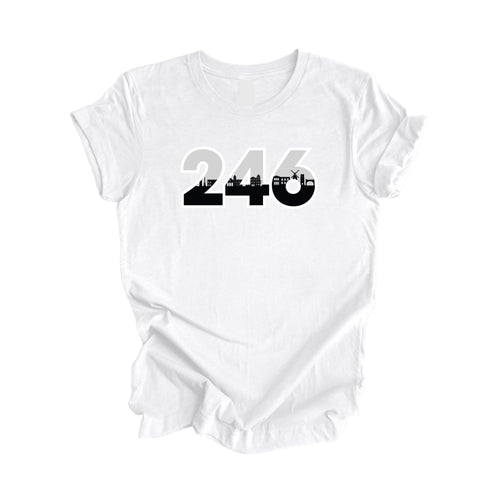 246 Bridgetown Barbados Area Code City Skyline Gift - Unisex T-Shirt - Inspired X