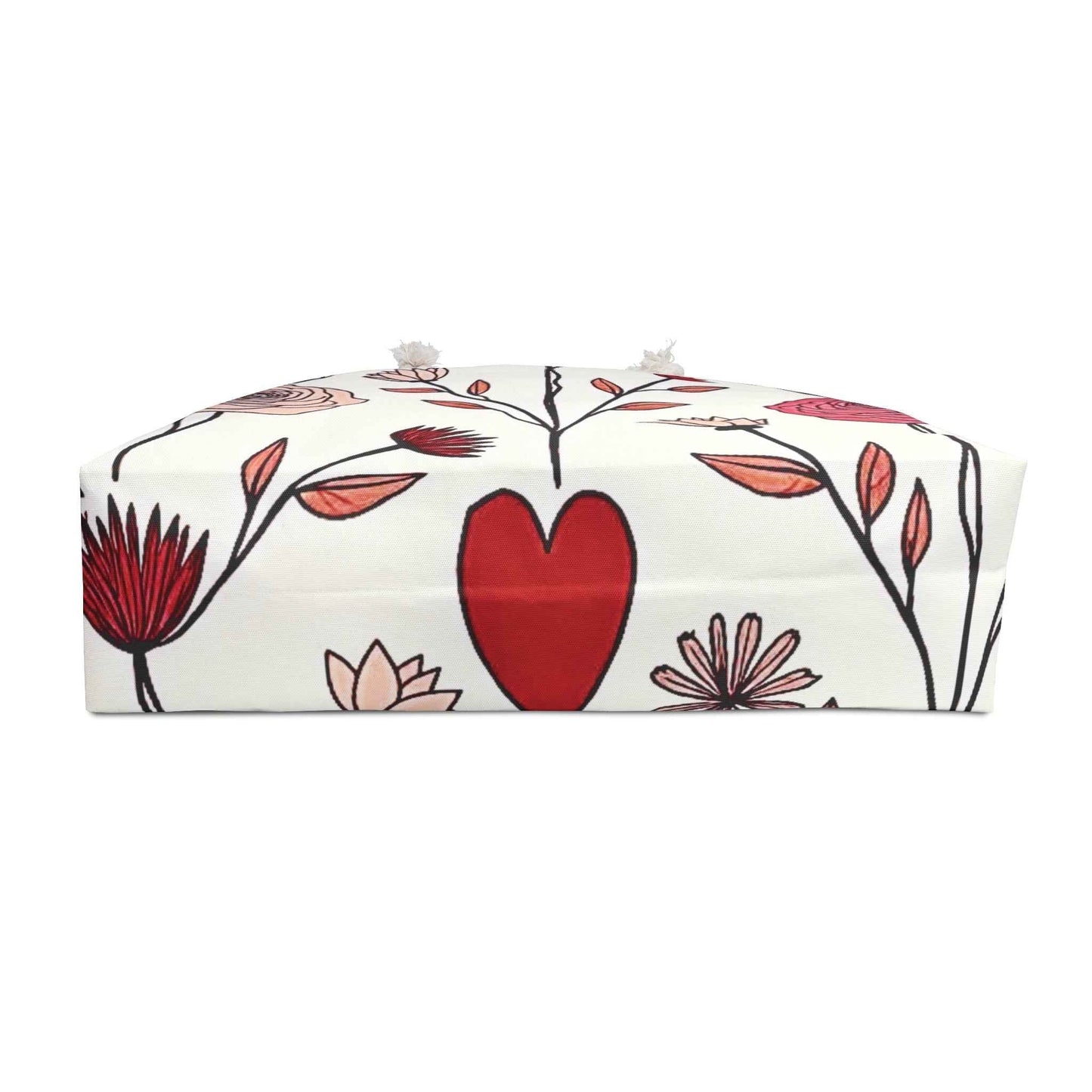 Floral Weekender Bag | Red Blush Hand Drawn Travel Tote | Mom Gift