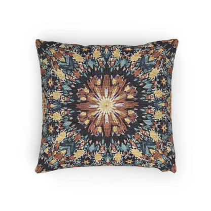 Geometric Mandala Woven Pillow | Boho Mosaic Throw Pillow