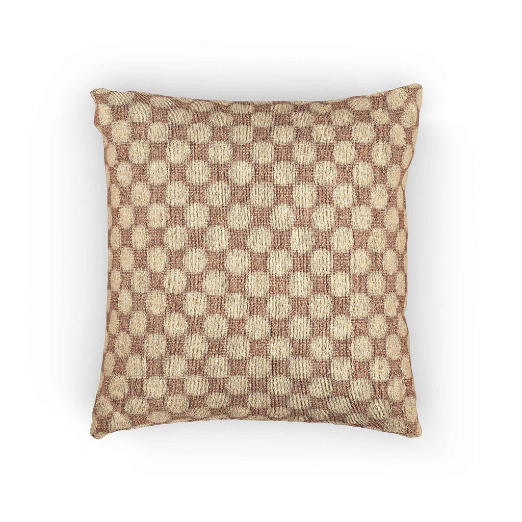 Woven Checkered Pattern Pillow | Neutral Brown Geometric Throw Pillow