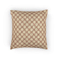 Woven Checkered Pattern Pillow | Neutral Brown Geometric Throw Pillow
