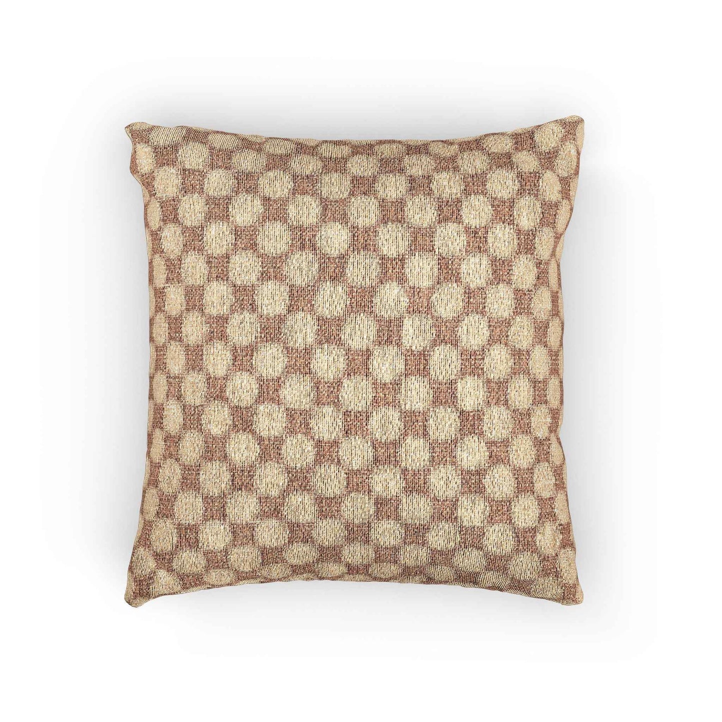 Woven Checkered Pattern Pillow | Neutral Brown Geometric Throw Pillow
