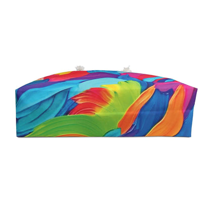 Colorful Abstract Paint Brush Strokes Weekender Bag | Vibrant Swirl Large Tote Bag