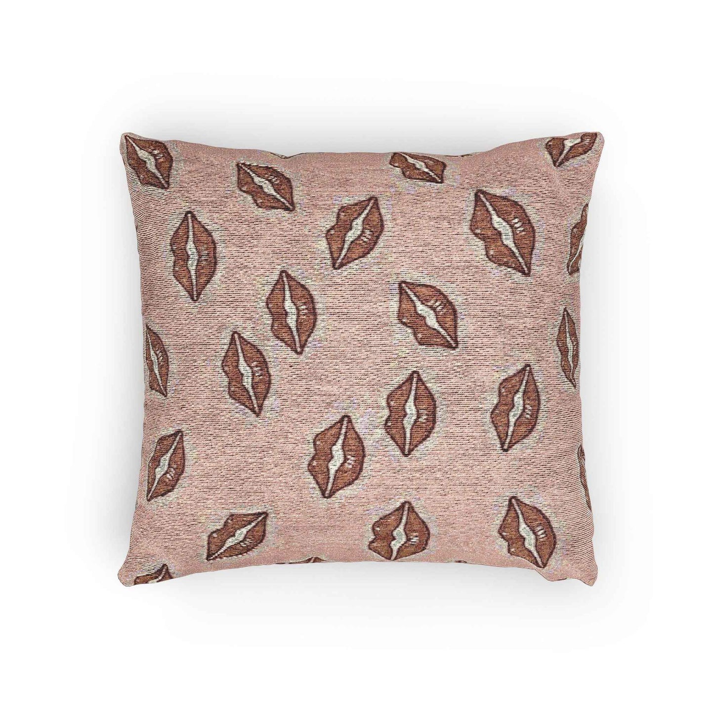 Kiss Pattern Woven Pillow | Lip Print Decorative Pillow