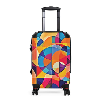 Colorful Geometric Carry-On Suitcase — Modern Abstract Travel Luggage