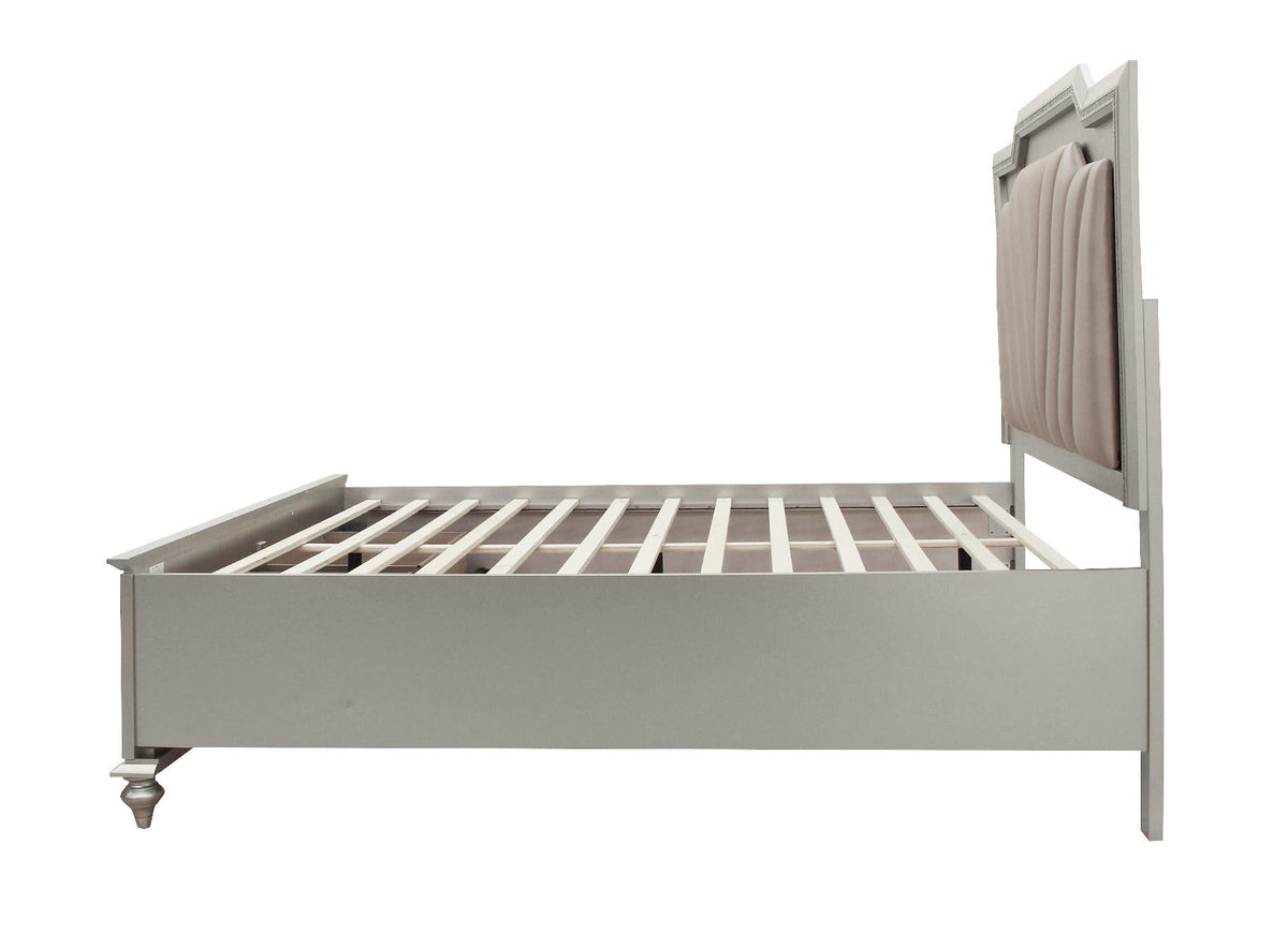 Muskan Platform Storage Bed w/Led Lighting - Champagne