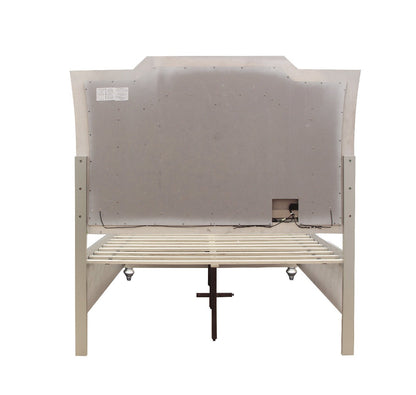 Muskan Platform Storage Bed w/Led Lighting - Champagne