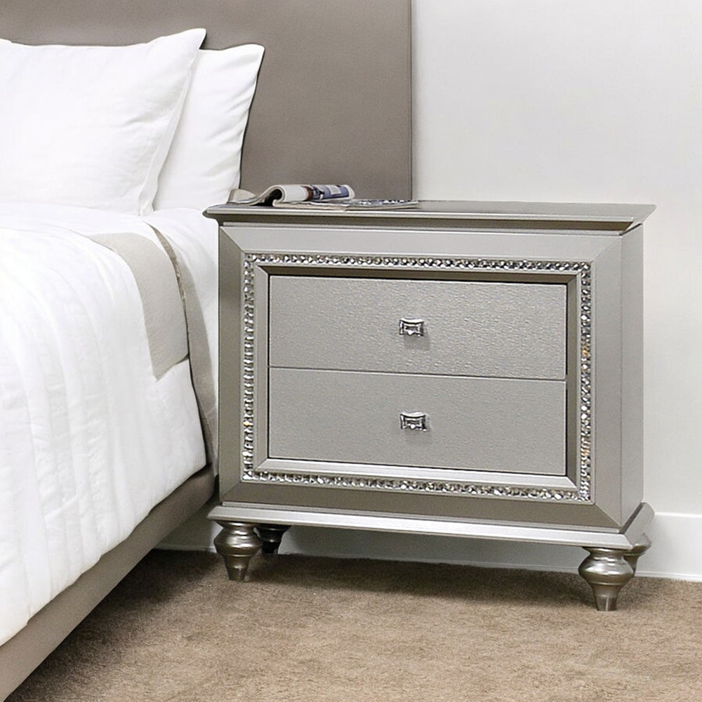 Muskan Glam LED Nightstand - Champagne