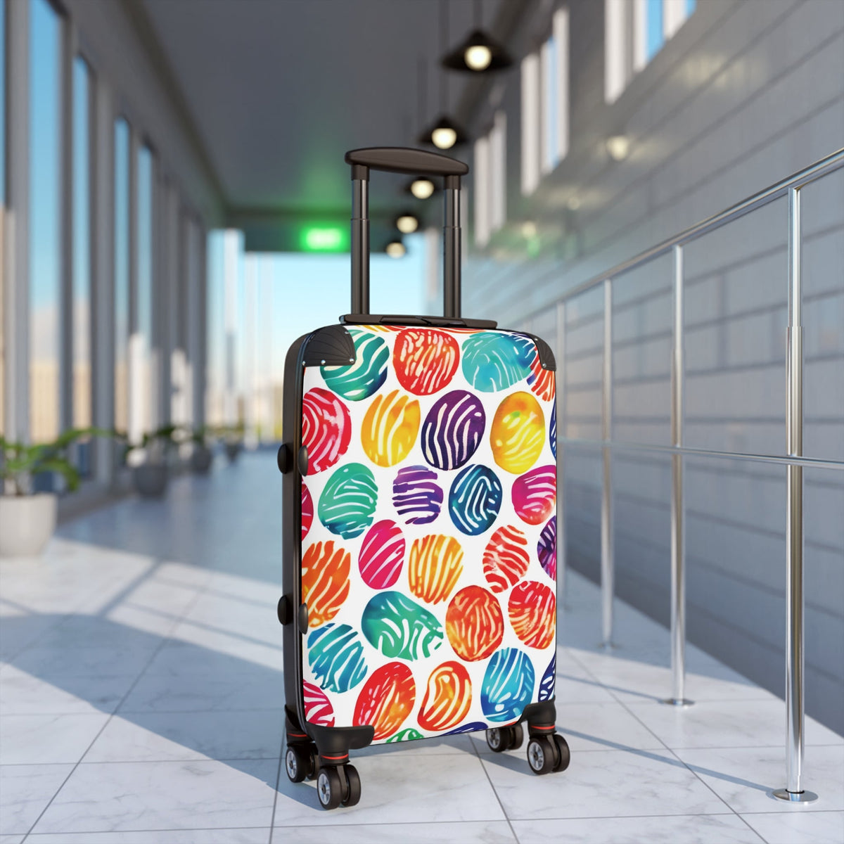 Colorful Polka Dot Carry-On Suitcase – Vibrant Watercolor Travel Luggage