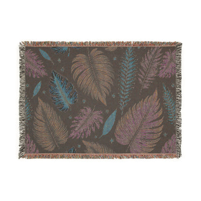 Feathered Leaves Woven Blanket