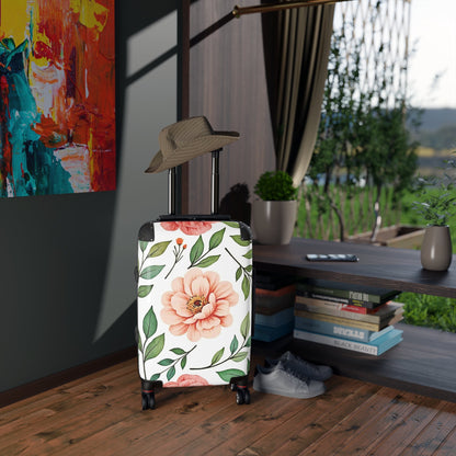 Floral Carry-On Suitcase — Pink Peony Travel Luggage