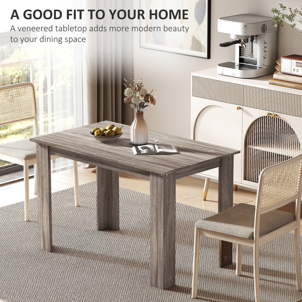 Spencer 47" Dining Table for 4-6 People-Light Grey