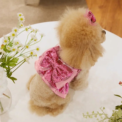 Pawrbie Glam Dog Dress Set | Dress with Matching Bow