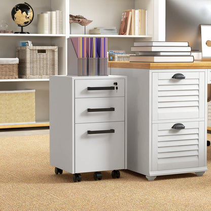 Lockable Vertical File Cabinet with Lock, 3 Drawer Filing Cabinet with Hanging Bars for Letter and A4 Size, Black