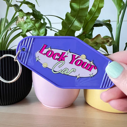 Lock your car Motel keychain