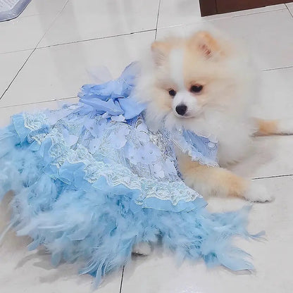 Elsa Princess Dog Dress | Formal Fairytale Dog Outfit