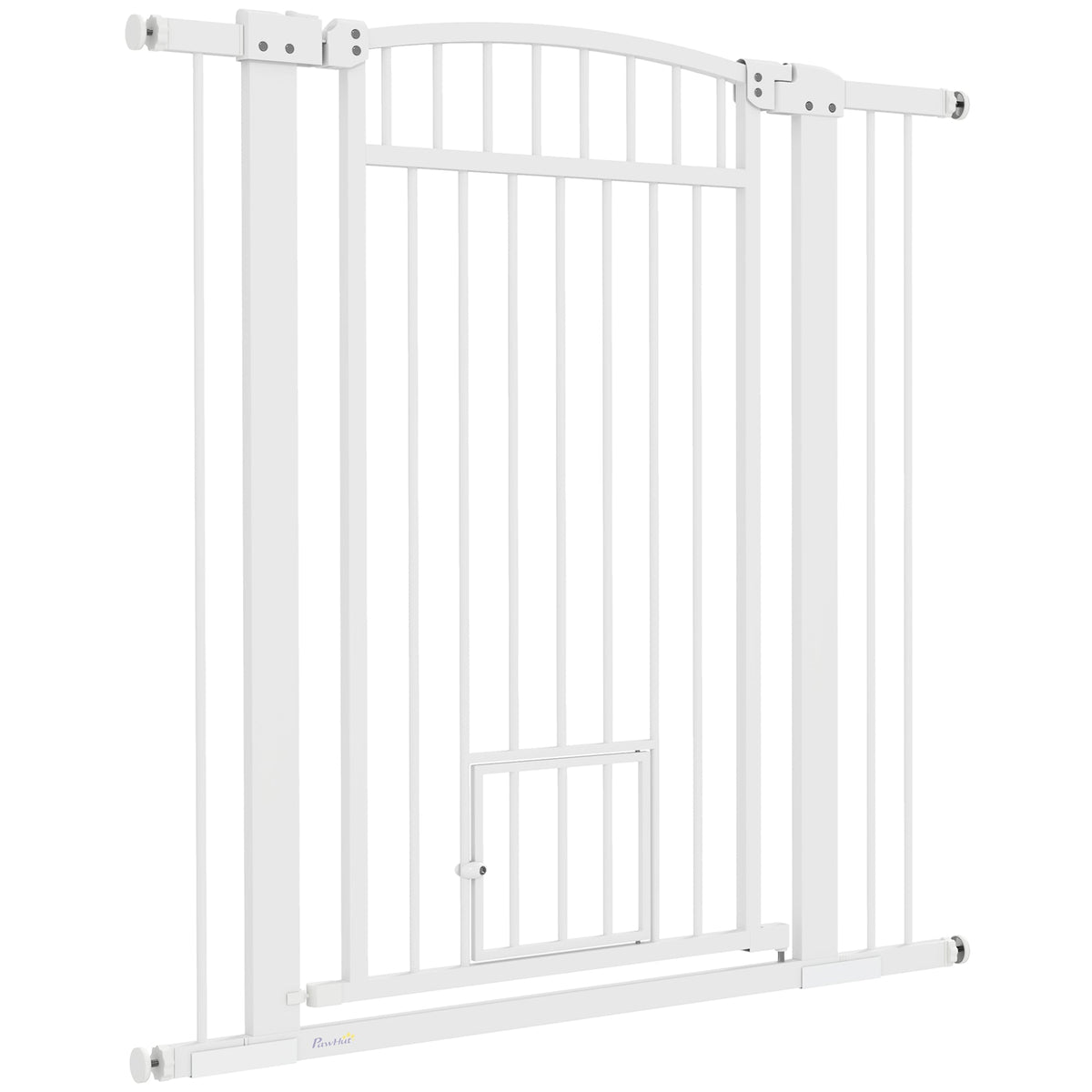 30"-41" Extra Wide Pet Gate with Small Door, 30" H Dog Gate with 3-Inch and 5.5-Inch Extension Kit