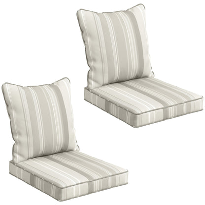 Seat Cushion Back Pillows Replacement Set of 2, Patio Chair Cushions Set for Indoor Outdoor, Blue